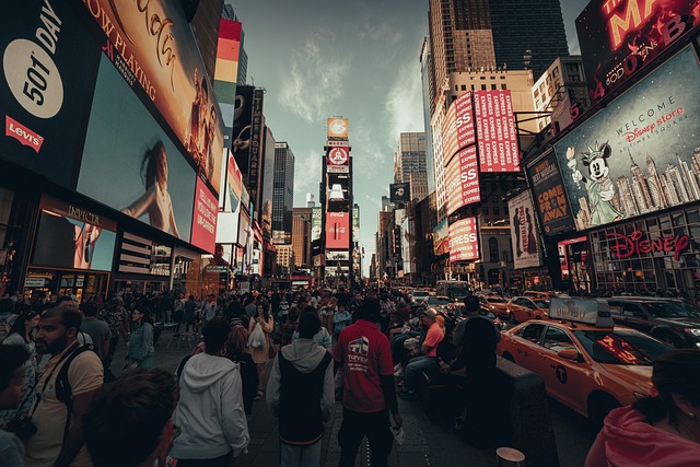 bustling town
