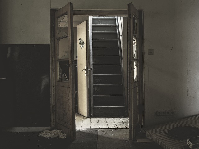 hinged door